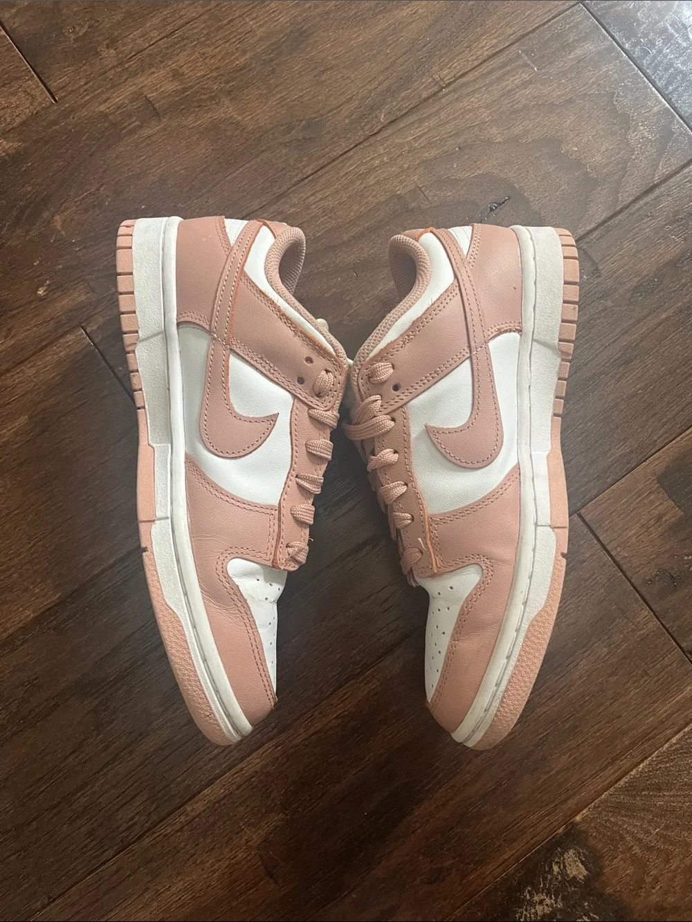 Nike Low-Top Dunks in Blush Pink & White